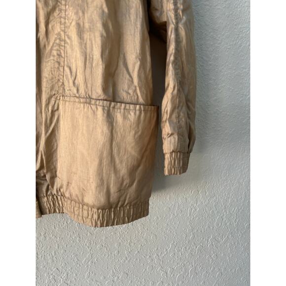 Vintage Tudor Court Nylon Jacket Coat Wind Breaker Cotton Size Large Gold Beige - Picture 4 of 8